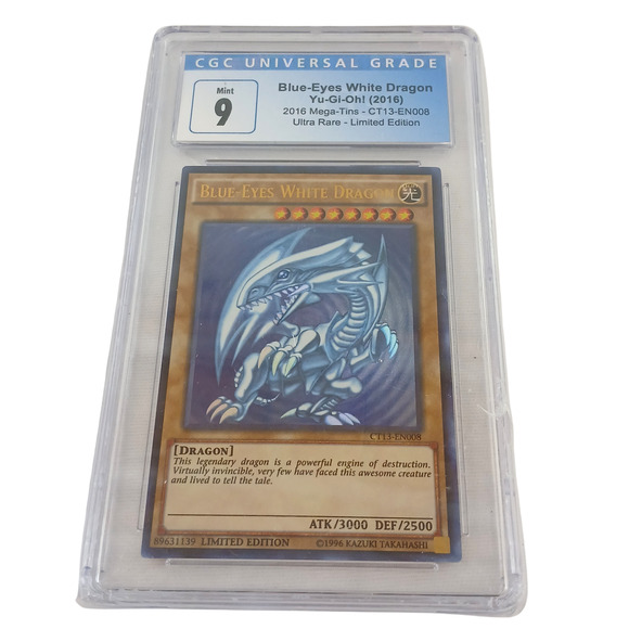 Blue-Eyes White Dragon Yu-Gi-Oh! 2016 CGC 9 Mint – Ultra Rare CT13-EN008 2016 - Picture 1 of 2